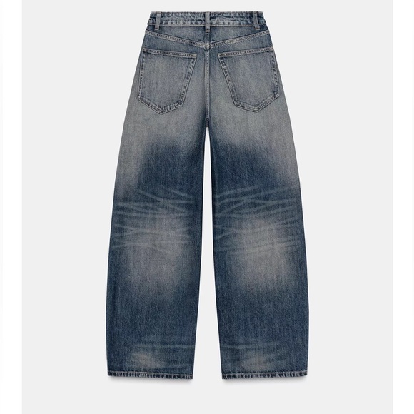 Zara TRF Mid Rise Folded Waist Jeans - Picture 2 of 9